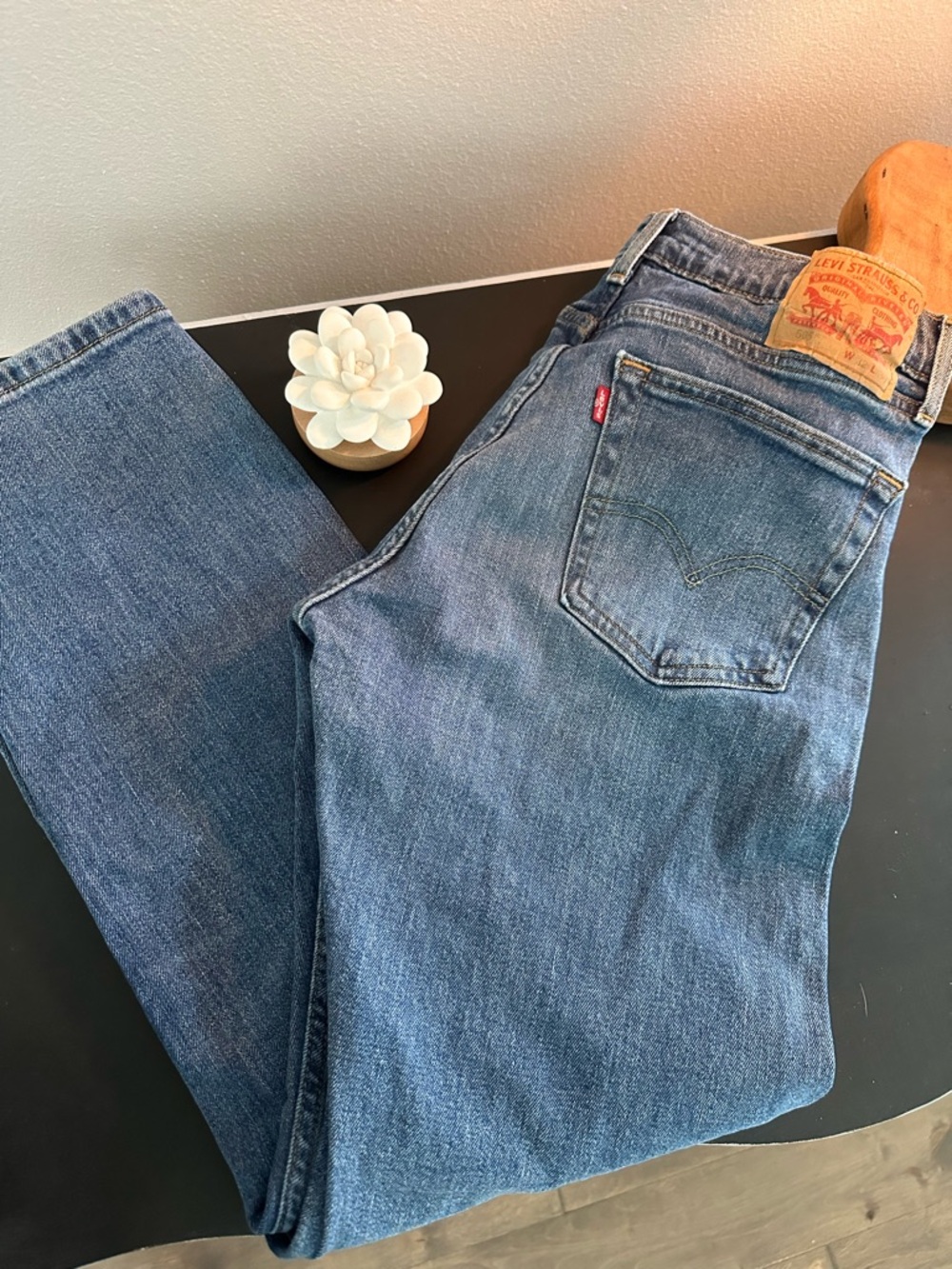 Levi's 505 Blue Straight-Leg Denim Jeans with Red Tab